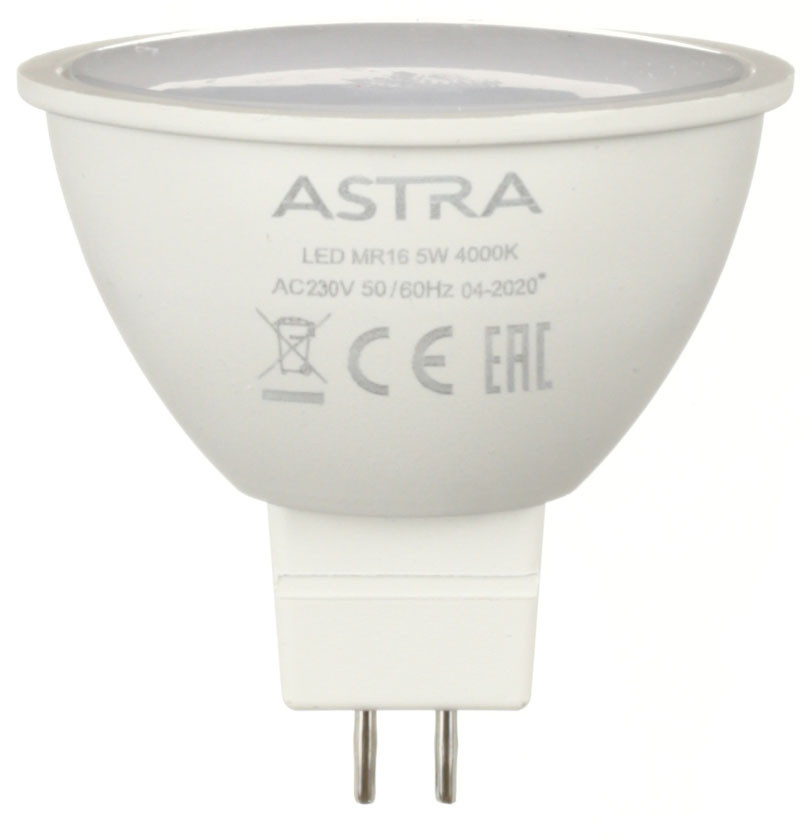 Лампа светодиодная Astra MR16/GU10 5W, 230V, цоколь GU5.3 (MR16), 4000К, 400 лм, холодный свет - фото 2 - id-p202730144