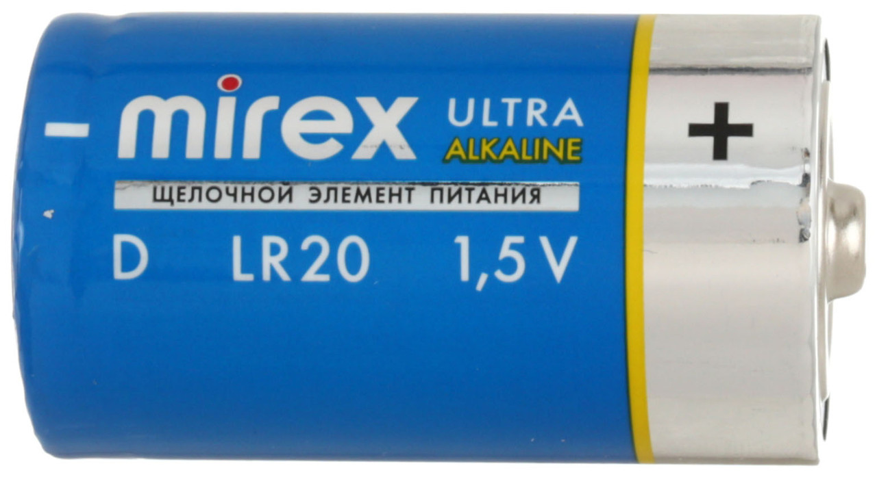 Батарейка щелочная Mirex Ultra Alkaline D, LR20, 1.5V - фото 2 - id-p202733142