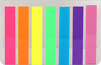 Закладки-разделители пластиковые с липким краем OfficeSpace 45*8 мм, 20 л.*7 цветов, неон