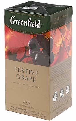 Чай Greenfield пакетированный 50 г, 25 пакетиков, Festive Grape, травяной чай - фото 1 - id-p202728661