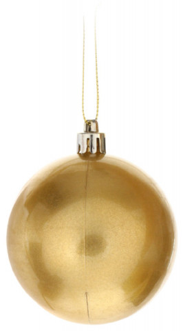 Шар елочный ErichKrause (пластик) диаметр 7 см, золотистый - фото 1 - id-p202731121