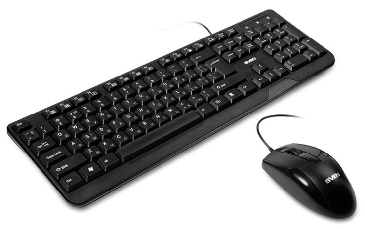 Клавиатура и мышь Sven KB-S330C USB, проводные, черные - фото 2 - id-p202733175
