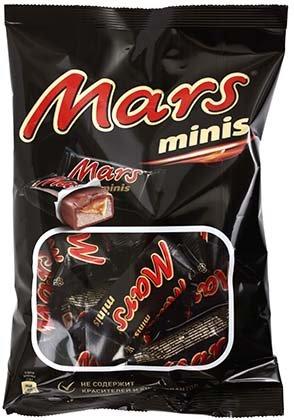 Батончик шоколадный Mars 180 г, Minis, с нугой и карамелью - фото 1 - id-p202728671