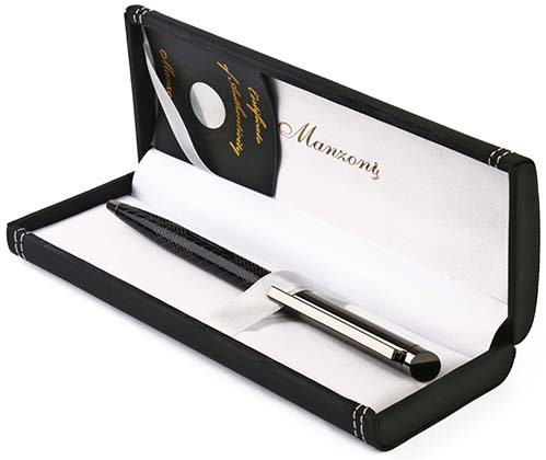 Ручка подарочная шариковая Manzoni Lecce корпус черный - фото 2 - id-p202728702