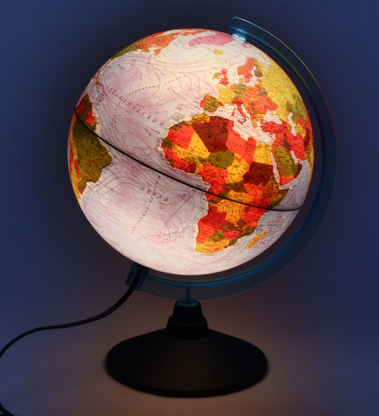 Глобус интерактивный физико-политический с подсветкой Globen диаметр 250 мм, 1:50 млн - фото 1 - id-p202730254