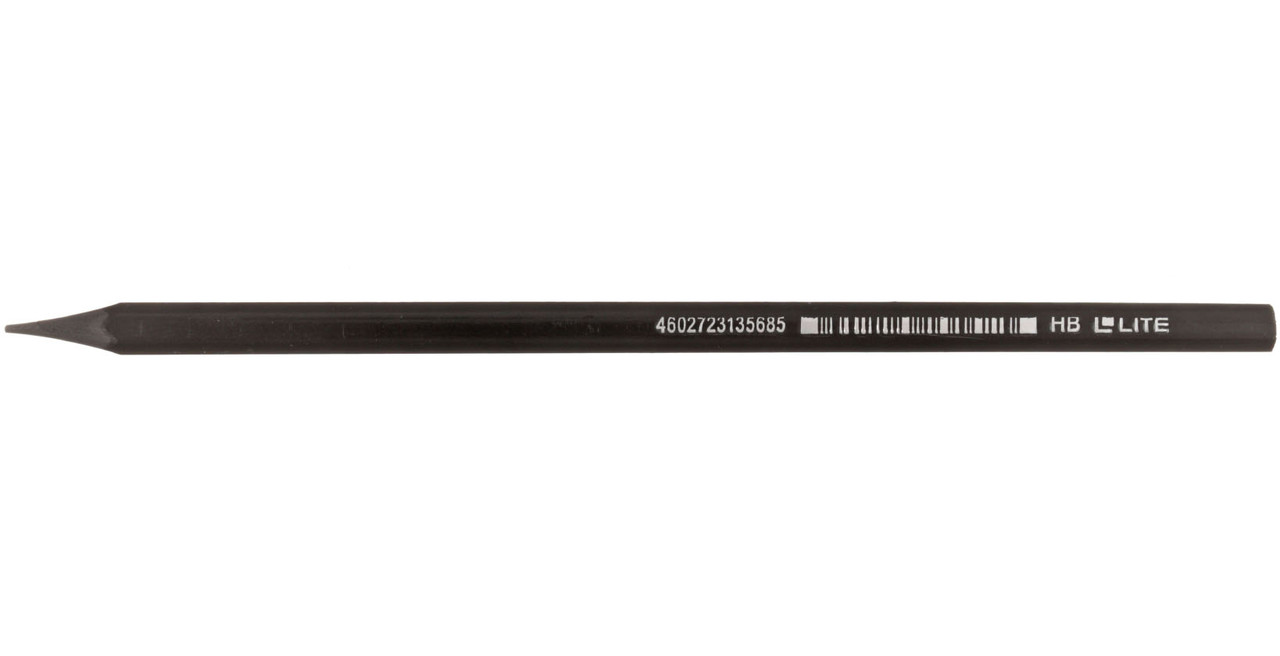 Карандаш чернографитный Lite твердость грифеля ТМ, без ластика, корпус черный - фото 2 - id-p202730320
