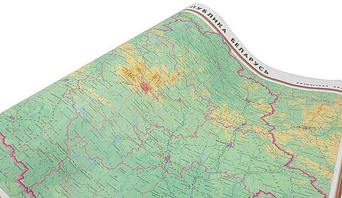 Карта настенная «Карта РБ физическая» 625*710 мм