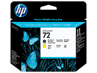 Печатающая головка HP C9384A (№72) ресурс 600 страниц, черная матовая и желтая