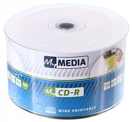 Компакт-диск CD-R MyMedia Printable 52x, 50 шт., в тубе