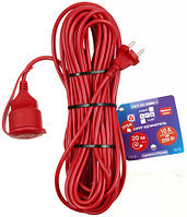 Удлинитель PowerCube 10А (без заземления, без выключателя) 1 розетка, 20 м, красный