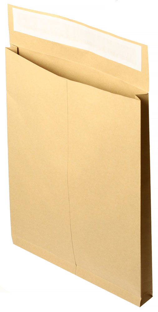 Конверт-пакет почтовый UltraPac 300*400*40 мм, силикон, чистый, крафт, с расширенным дном - фото 2 - id-p202731304