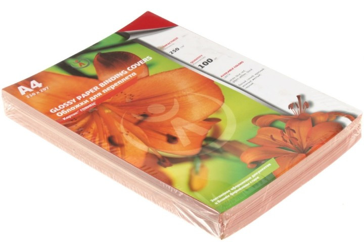 Обложки для переплета картонные D&A (А4) А4, 100 шт., 250 г/м2, глянцевые красные - фото 1 - id-p202729571