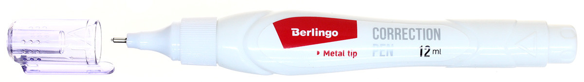 Корректирующая ручка Berlingo 12 мл, металлический пишущий узел - фото 1 - id-p202730366