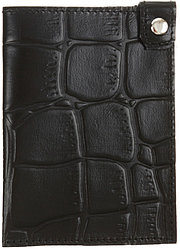 Футляр для паспорта «Кинг» 6053 100*140 мм, рифленый, черный