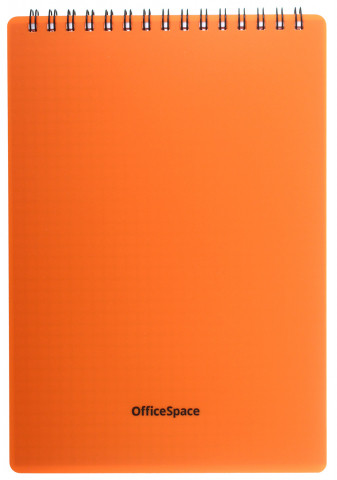 Блокнот на гребне OfficeSpace Neon 142*203 мм, 60 л., клетка, оранжевый - фото 2 - id-p202730395