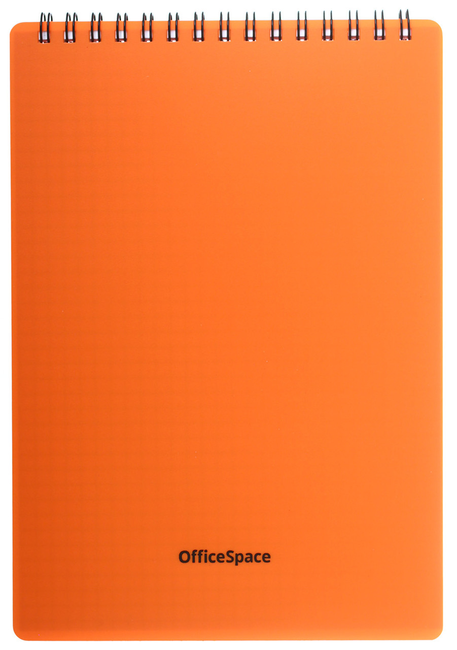 Блокнот на гребне OfficeSpace Neon 142*203 мм, 60 л., клетка, оранжевый - фото 3 - id-p202730395