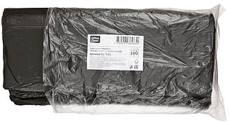Пакет-майка OfficeClean  37,5+14*50 см, 20 мкм, 100 шт., черный