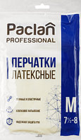 Перчатки резиновые с хлопковым напылением Paclan Professional размер M, желтые