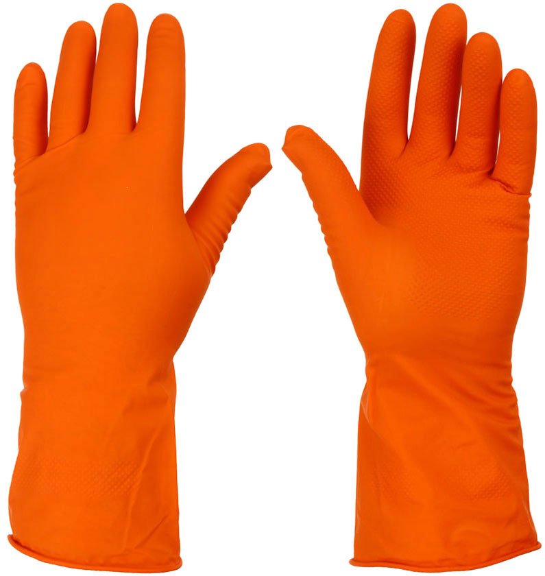 Перчатки латексные хозяйственные «Умничка» размер M, оранжевые - фото 1 - id-p202730452