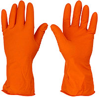 Перчатки латексные хозяйственные «Умничка» размер XL, оранжевые