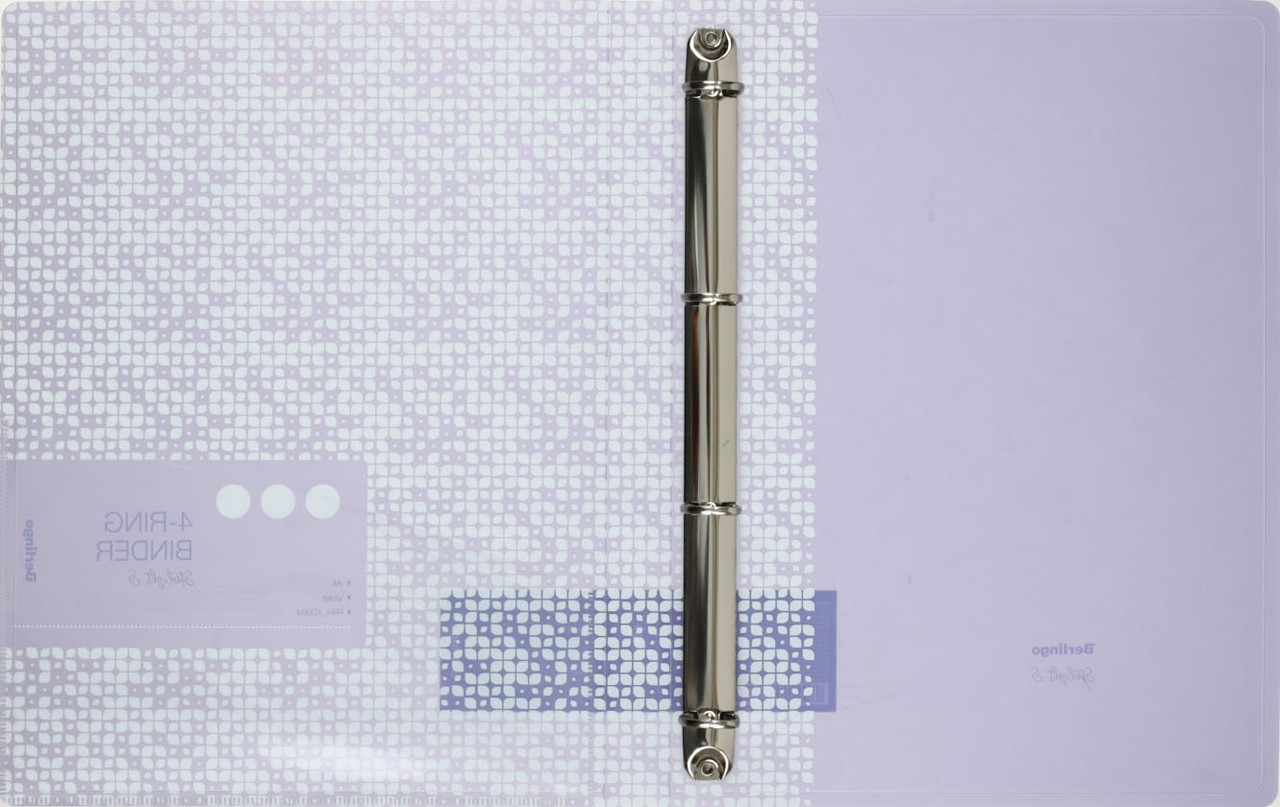 Папка пластиковая на 4-х кольцах Berlingo Starlight S толщина пластика 0,6 мм, фиолетовая с рисунком - фото 1 - id-p202731393