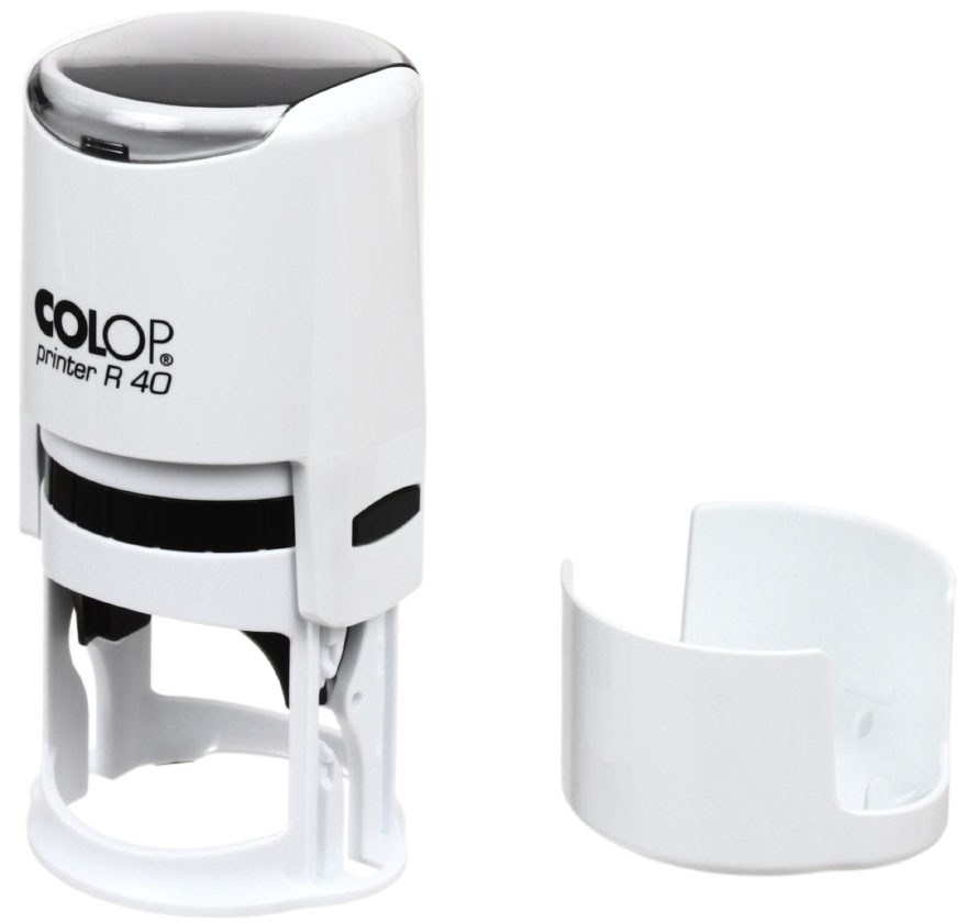 Автоматическая оснастка Colop R40 в боксе для клише печати ø40 мм, корпус белый - фото 2 - id-p202730460