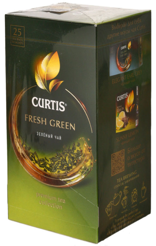 Чай Curtis 42,5 г, 25 пакетиков, Fresh Green, зеленый чай - фото 2 - id-p202730465