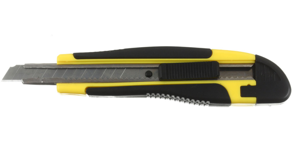 Нож канцелярский усиленный Silwerhof ширина лезвия 9 мм, желтый - фото 1 - id-p202732361