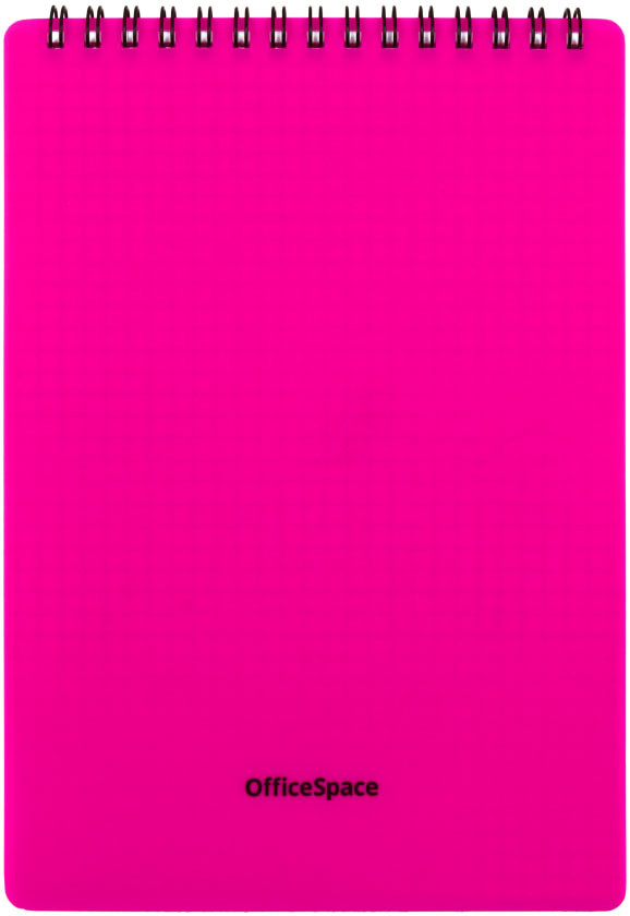 Блокнот на гребне OfficeSpace Neon 142*203 мм, 60 л., клетка, розовый - фото 3 - id-p202730473
