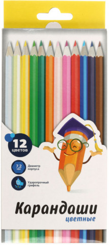 Карандаши цветные «Народная коллекция» 12 цветов, длина 175 мм - фото 2 - id-p202732367