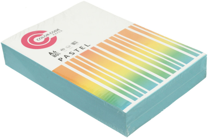 Бумага офисная цветная Color Code Pastel А4 (210*297 мм), 80 г/м2, 500 л., голубая - фото 1 - id-p202731425