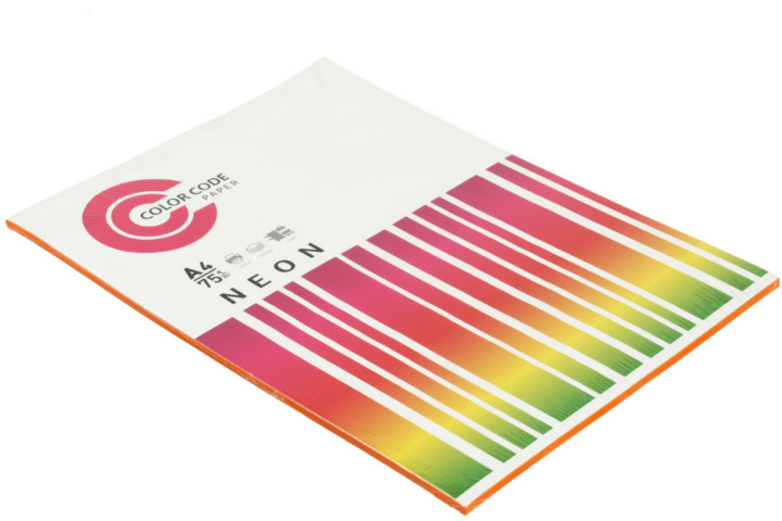 Бумага офисная цветная Color Code Neon А4 (210*297 мм), 75 г/м2, 50 л., оранжевая - фото 1 - id-p202731440