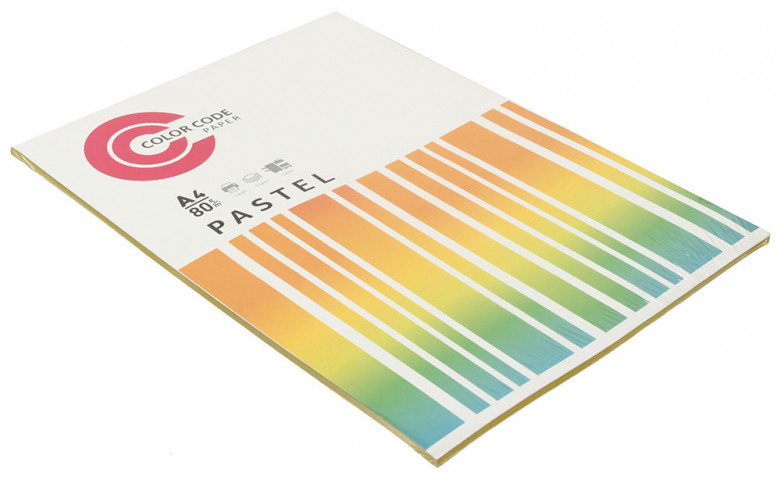 Бумага офисная цветная Color Code Pastel А4 (210*297 мм), 80 г/м2, 50 л., желтая - фото 1 - id-p202732409