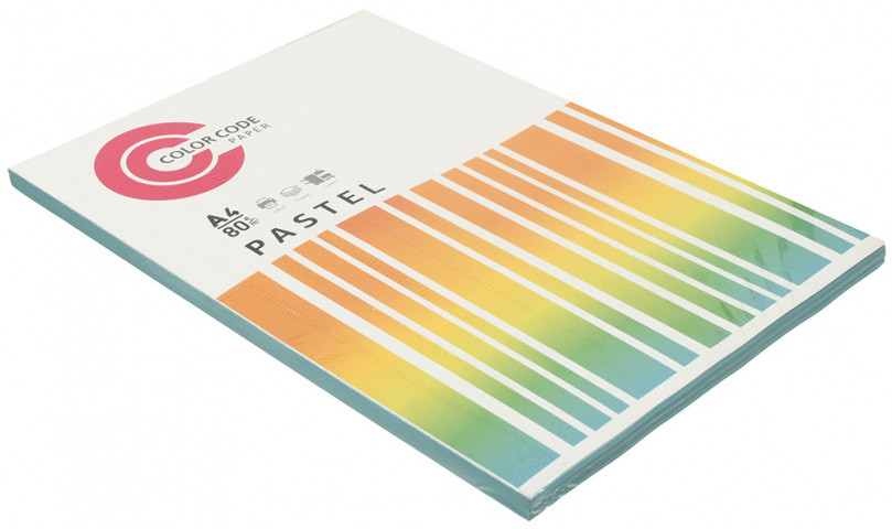 Бумага офисная цветная Color Code Pastel А4 (210*297 мм), 80 г/м2, 100 л., голубая - фото 1 - id-p202732413