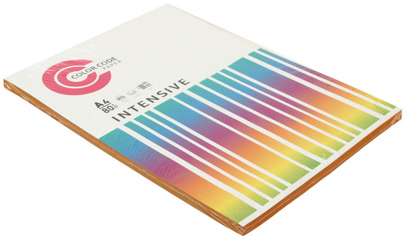 Бумага офисная цветная Color Code Intensive А4 (210*297 мм), 80 г/м2, 100 л., оранжевая - фото 1 - id-p202732421