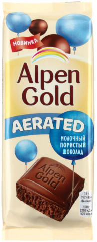 Шоколад Alpen Gold 80 г, Aerated, пористый молочный шоколад - фото 2 - id-p202731487