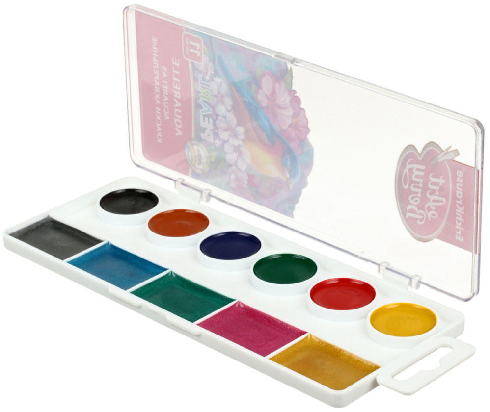 Акварель ErichKrause AtrBerry Pearl 11 цветов, в пластиковой коробке, без кисти - фото 1 - id-p202731494