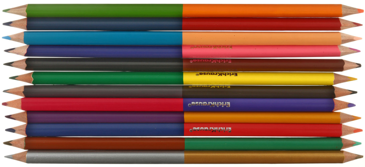 Карандаши цветные двусторонние ErichKrause Basic 24 цвета, 12 шт., длина 175 мм - фото 1 - id-p202731508