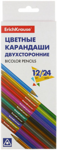 Карандаши цветные двусторонние ErichKrause Basic 24 цвета, 12 шт., длина 175 мм - фото 2 - id-p202731508