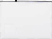 Папка-конверт пластиковая на молнии ErichKrause Diamond Total White А5 (B5), 287*210 мм/280*200 мм, толщина