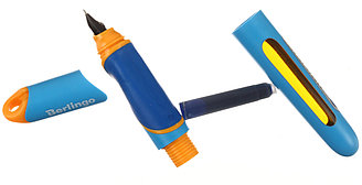 Ручка перьевая детская Berlingo Hybrid корпус ассорти, синяя