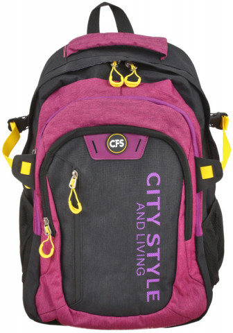Рюкзак молодежный CFS 19,5" 460*310*140 мм, черно-розовый - фото 3 - id-p202730591