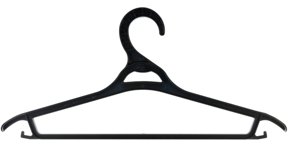 Вешалка-плечики для одежды OfficeClean длина 42 см (р-р 46-50), черная - фото 1 - id-p202732499