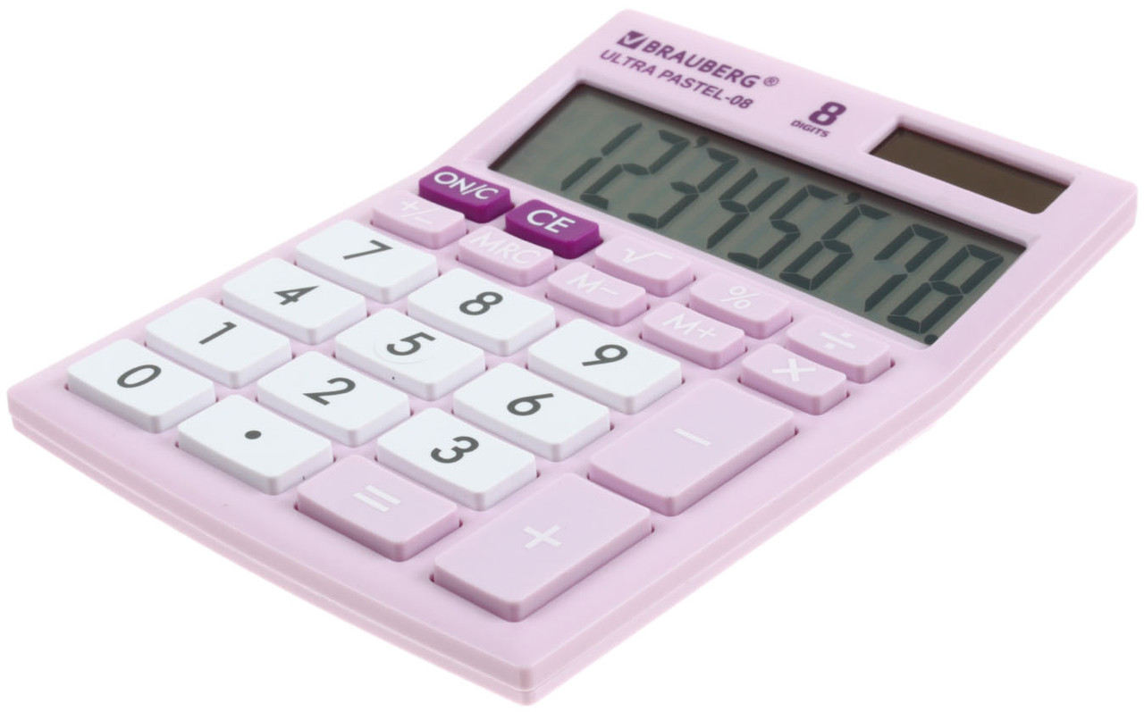 Калькулятор 8-разрядный Brauberg Ultra Pastel-08 сиреневый - фото 1 - id-p202732553