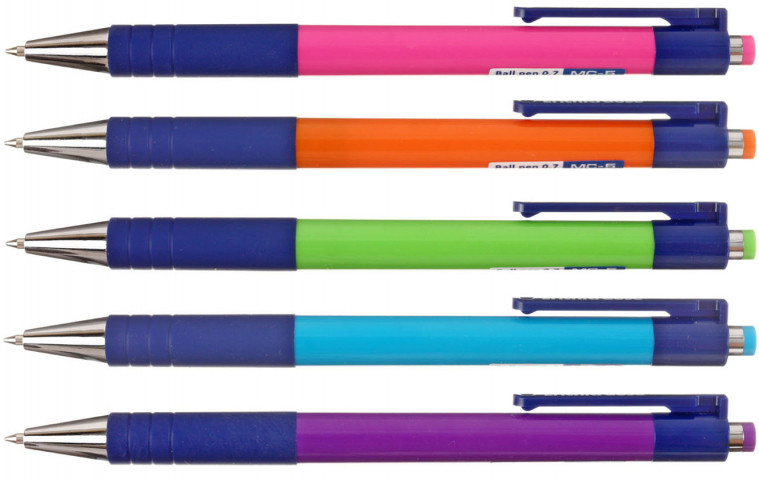 Ручка шариковая автоматическая ErichKrause MC-50 корпус ассорти, стержень синий - фото 2 - id-p202730659