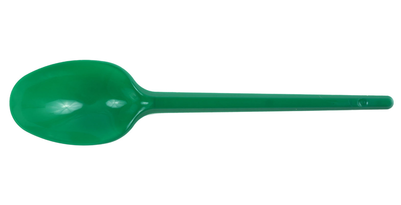 Ложка одноразовая столовая длина 165 мм, 100 шт., зеленая - фото 1 - id-p202732618