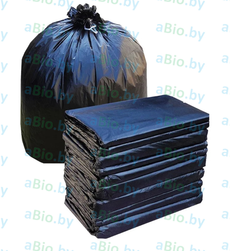 Пакеты для мусора 120 л. Прочные, черные. полиэтиленовые (целлофановые) мешки. - фото 1 - id-p5647645