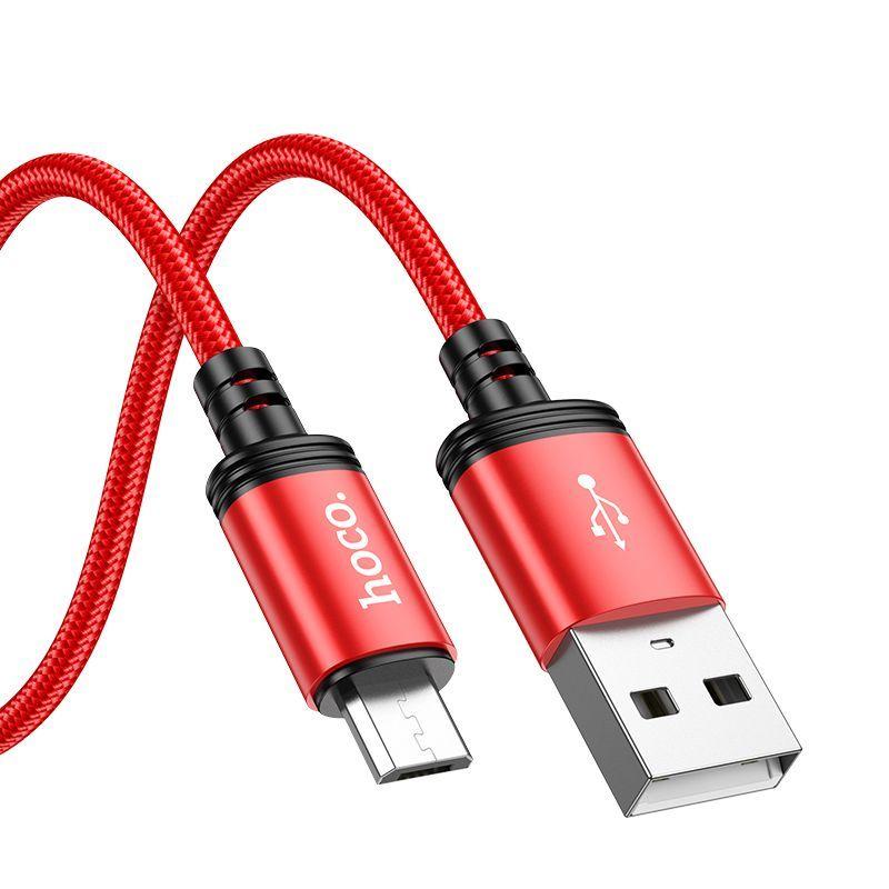 Кабель Micro USB HOCO X89 1м, 2,4А красный - фото 1 - id-p202019059
