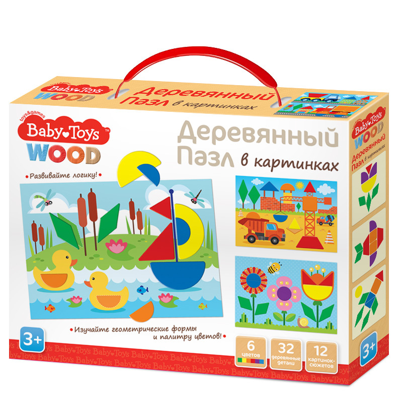 Пазл деревянный 32 эл Baby Toys, арт. 04097