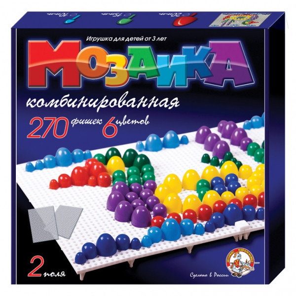 Мозаика d10, d15, d20/6 цв/270 эл/2 поля арт.02002